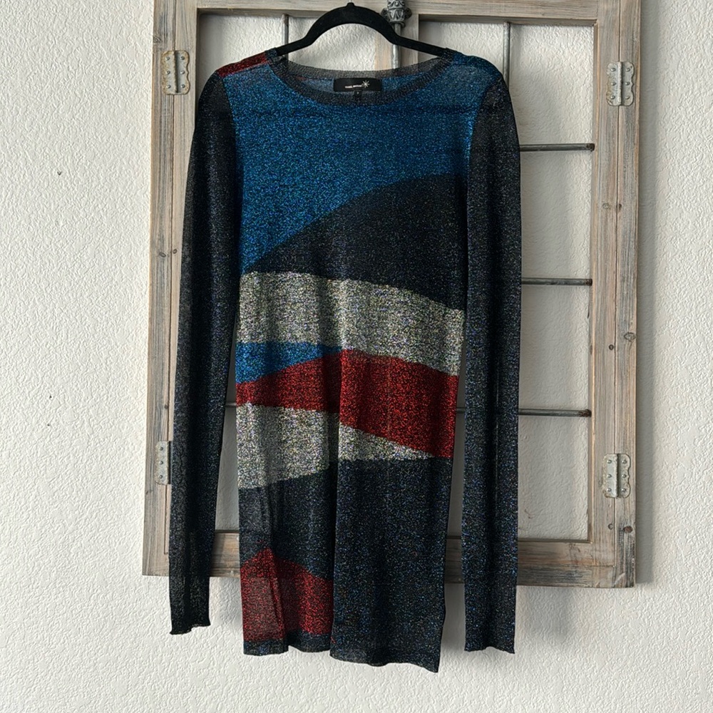 Isabel Marant Sheer Metallic Knit Mini Dress 3